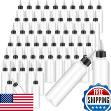 Irenare 100x 4oz Plastic Squeeze Bottles Hair Oil Applicator Twist Cap Bulk