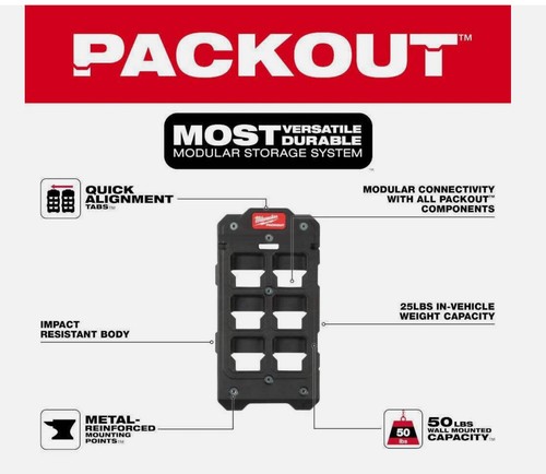 Milwaukee 48-22-8486 PACKOUT Shop Storage Compact Mounting Plate - Picture 2 of 6