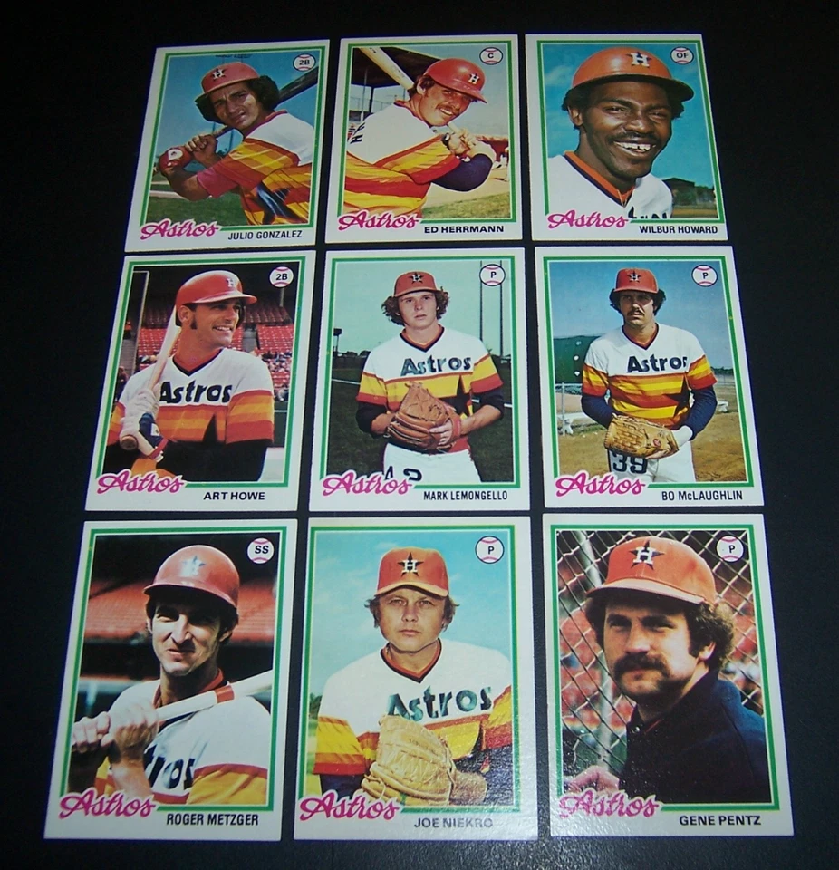 Juego completo de 27 cartas Topps Houston Astros Team 1978 excelente/casi nuevo en caja soporte Foto 2 de 4