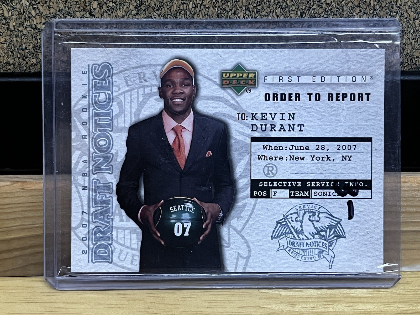 2007-08 Upper Deck First Edition Kevin Durant RC Rookie Draft Notices #T4B3
