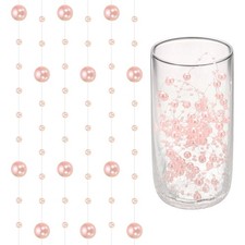 16 Feet Artificial Pearl String Faux Pearl Beads Vases Filler Dusty Pink,