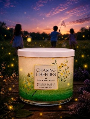 1 Bath & Body Works CHASING FIREFLIES Large 3-Wick Scented Candle 14.5 oz. 