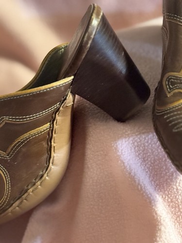 Frye Damenschuhe Größe 10M braune Leder-Slipper Pantoletten - Bild 5 von 10
