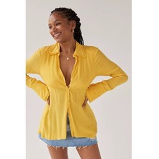 Urban Outfitters UO Lenna Open-Back Babydoll Tunic Top Buttondown 250662 Large