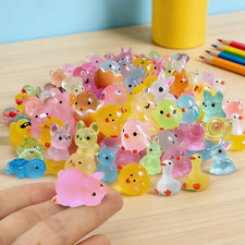 50PCS Luminous Mini Resin Animals, Random Style Resin Animals Variety Pack