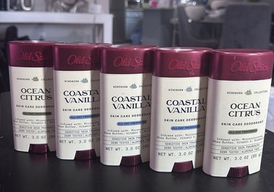 Lot5 Old Spice Windborn Deodorant Stick Multipack Ocean Citrus & Coastal Vanilla