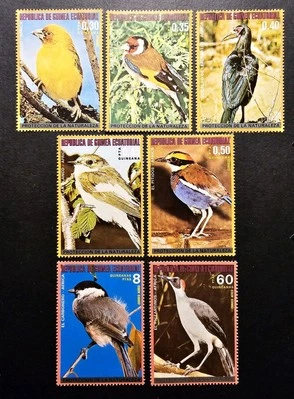TIMBRE GUINÉE ÉQUATORIALE OISEAUX FAUNE Mi. N°989/995 NEUF ** LUXE MNH 1978 - Photo 1/4