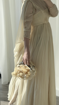 Rare Chanel Vintage S/S 1989 Grecian Goddess Ivory Gold Pleated Gown | eBay Rare Chanel Vintage S/S 1989 Grecian Goddess Ivory Gold Pleated Gown | eBay
