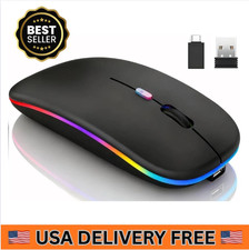 Wireless Bluetooth Mouse for MacBook Bluetooth 5.2/3.0 and 2.4GHz USB type C 
