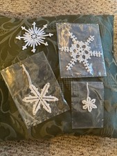 Vintage Crocheted Snowflakes, Set of 4