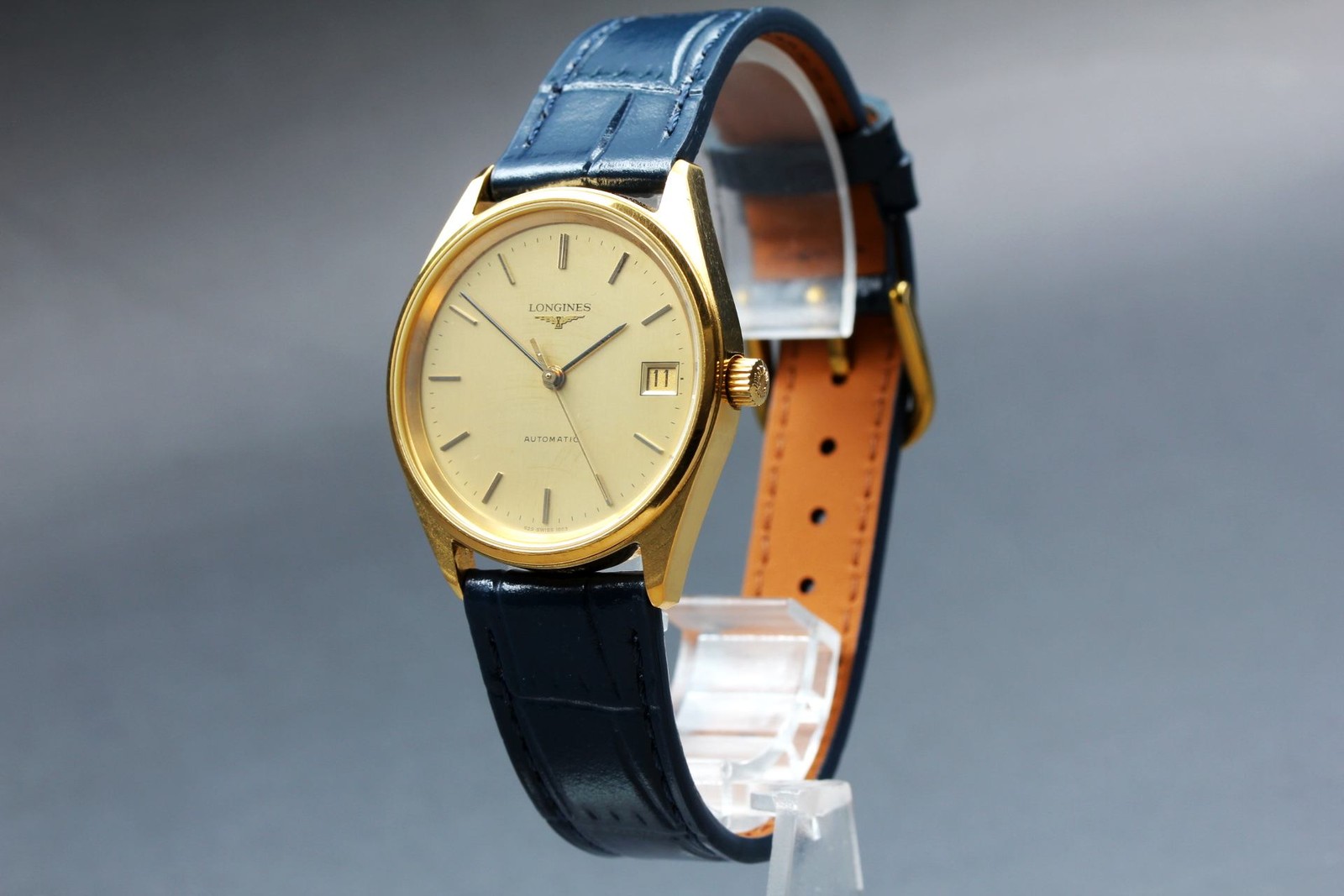 Vintage 70's Longines Automatic Ref.629-1663 Gold Date 33mm Men Watch Swiss MINT image 3