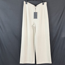 St. John NWT 450 Wide Leg Pants CREAM Sz 14 78 Wool 22 Rayon