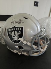 Tim Brown Oakland Raiders Signed Riddell Speed Helmet w/HOF 2015 Insc