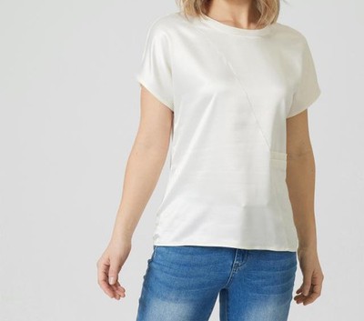 Shirt Weiß 40 Damen im Materialmix creme UVP: 44,98  6.177