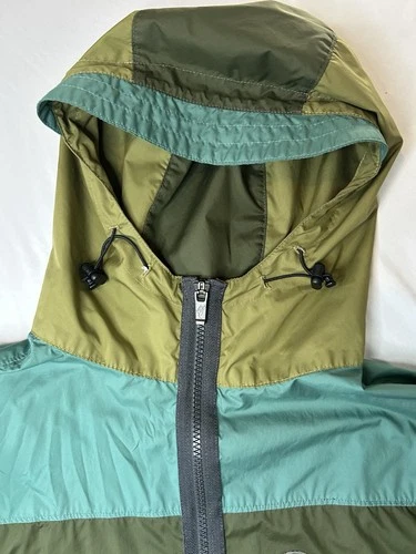 Nike Men’s Hooded Full Zip Colorblock Windbreaker Jacket Green/Blue Size S image 6
