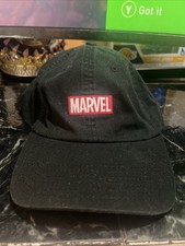 Vintage Marvel Comics Baseball Cap Hat Black Red Embroidered Logo Adjustable