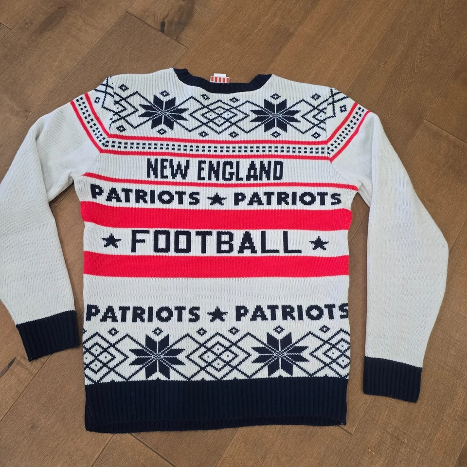 Suéter feo de Navidad de vacaciones de fútbol americano de los New England Patriots de la NFL - Adulto M Foto 4 de 4