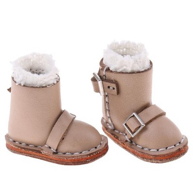 Paar PU-Leder Schnalle Stiefel Schuhe für 12 Zoll Blythe Puppe Aprikose