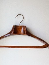 Vintage Heavy Wooden Hanger Suit Coat Circa 1960, 18" Made In Italy