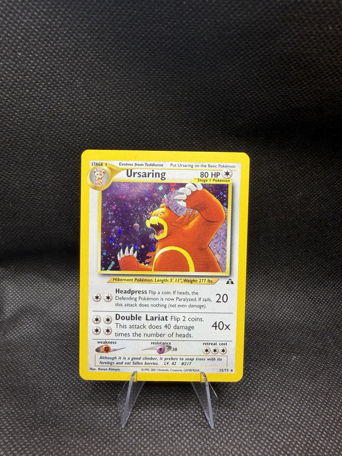 Ursaring 15/75 - Pokemon Neo Discovery - Holo Rare - HEAD SWIRL 🍥