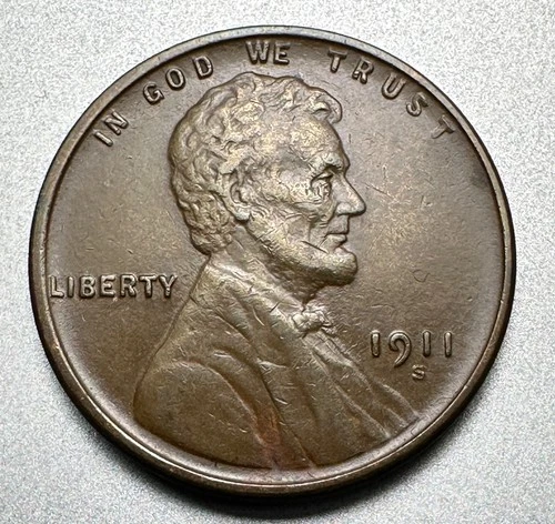 1911-S  LINCOLN CENT   XF/AU  KEY DATE  #1860