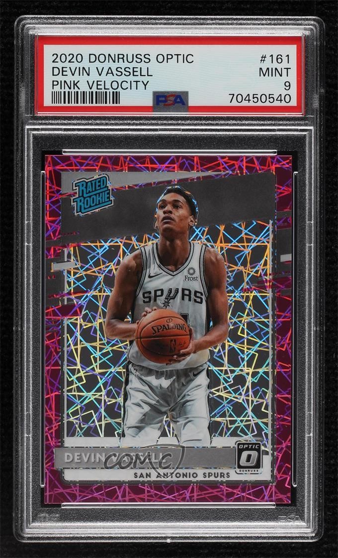 2020 Donruss Optic Pink Velocity Prizm 23/79 Devin Vassell #161 PSA 9 MINT 14sx