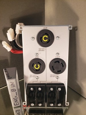 3 outlet circuit breaker protected power panel, 2 * NEMA L5-20R, 1 * NEMA L14-30