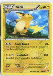 Raichu 43/146 XY Base Set Reverse Holo Rare Pokemon Card