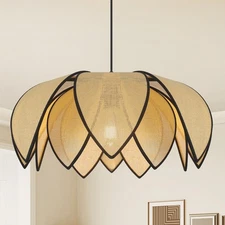 21'' Boho Rattan Chandeliers for Dining Room, Modern Farmhouse Wicker Pendant...