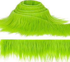 Shaggy Faux Fur Fabric - 2 X 60 Inch Green Faux Fur Trim Precut Fabric Strips So