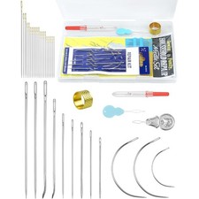 Heavy Duty Hand Sewing Needles Set Large Eye Leather Needles for Upholstery