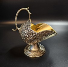 Zuccheriera vintage placca argento Giappone oro argento lavaggio ornato floreale senza paletta