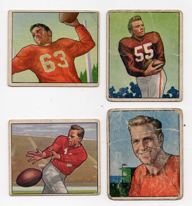 Lot of 4 1950 Bowman Football Cards; All Are San Francisco 49er's