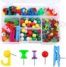 200 Pieces Push Pins Set, Thumb Tacks Multicolor Pushpin Clips Colorful