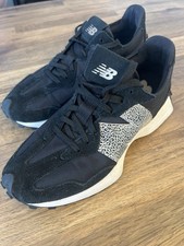 New Balance Ladies 327 Black Suede and Nylon With Leopard Print Detail Size 5 UK