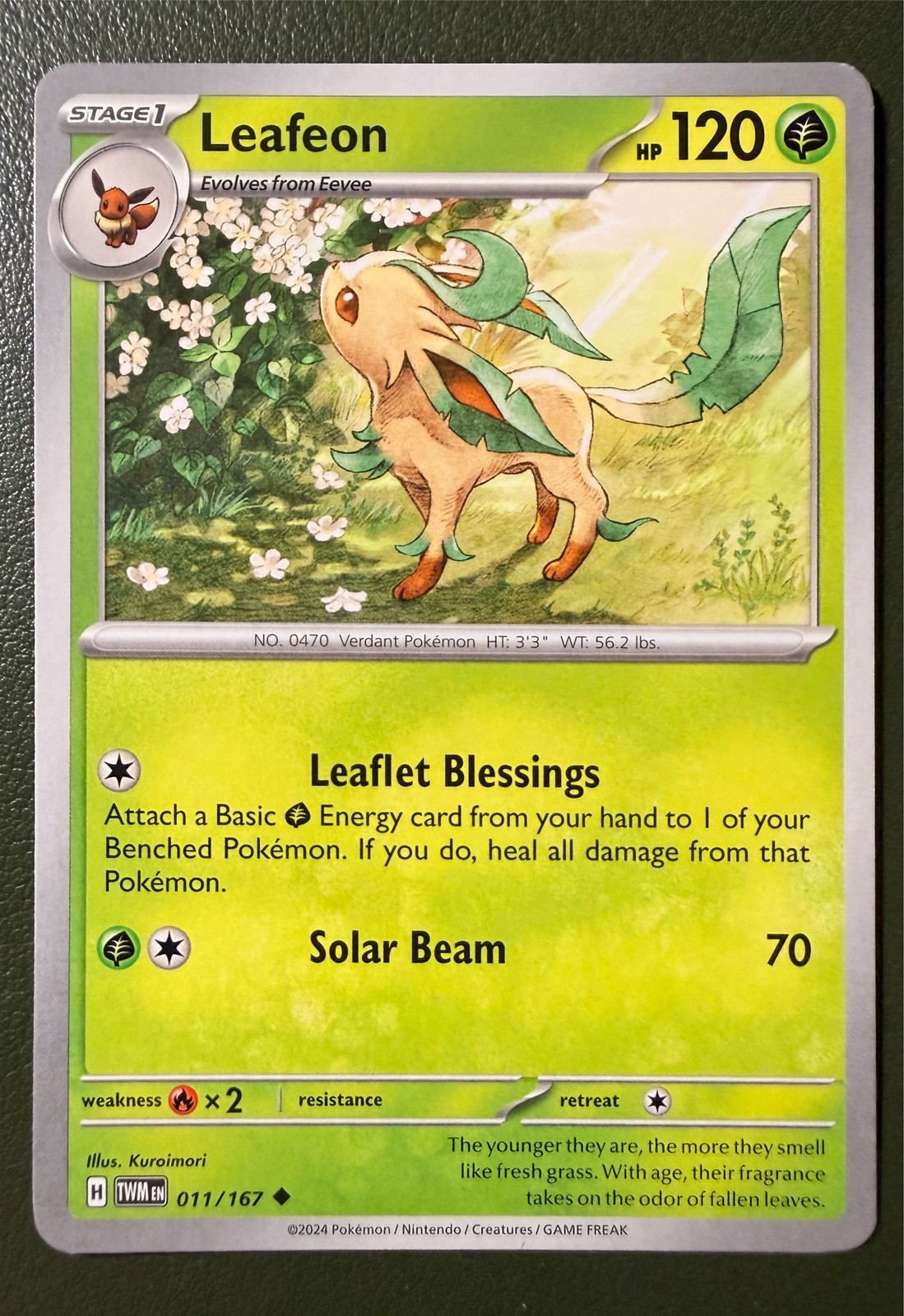 Pokemon TCG Leafeon 11/167 Twilight Masquerade SV6 NM