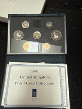 Royal Mint UK 1991 Proof Coin Set with COA Blue Boxed Delux Case