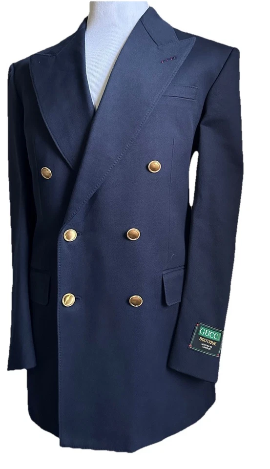 Gucci Men Double Breasted Jacket Blazer Caspian/Blue 40 US/50 Eu New $4100 - Image 3 of 4