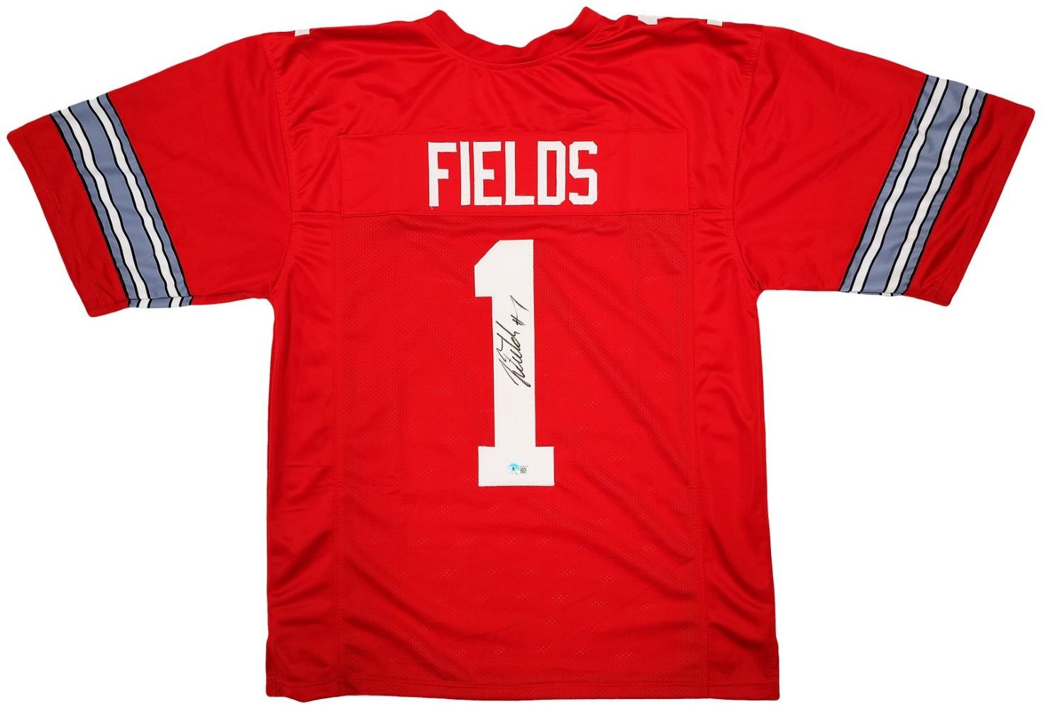 Justin Fields Autographed Signed Ohio State Red Football Jersey BAS 
