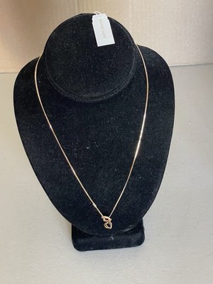 MICHAEL KORS STERLING SILVER ROSE GOLD-TONE DOUBLE HEART LARIAT PENDANT NECKLACE