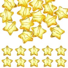20-Pack Acrylic Star Beads, 28mm Crystal Star Beads for DIY Craft Yellow