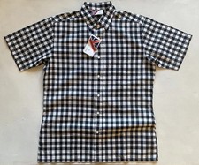 Vtg 1960s Style Sherrys Carnaby Street Men’s Gingham Button Down Shirt Mod