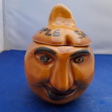Vintage Face Pot Apple Sauce Ceramic Pottery Food Storage Kitchen Collectible