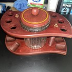 Vintage Tobacco Smoking Pipe Display Cabinet for 6 Pipes with Humidors — photo 1