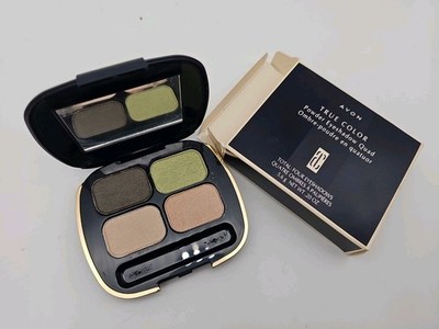 New Avon True Color Powder EyeShadow Quad - 213 brown haze lime bisque beige