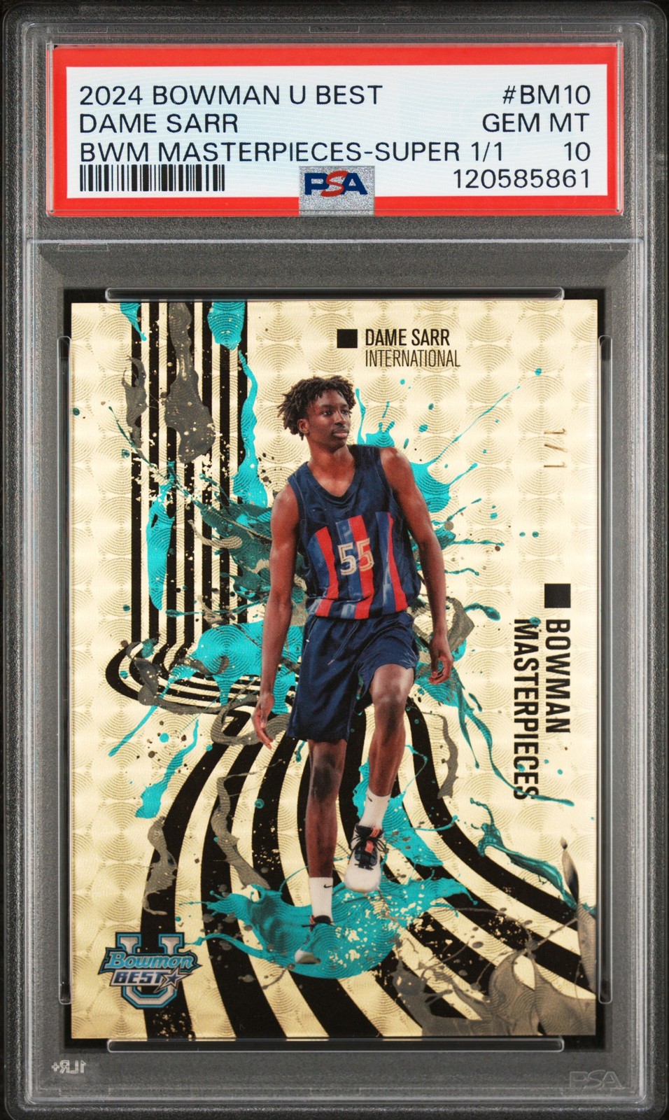 2024 BOWMAN UNIVERSITY BEST BOWMAN MASTERPIECES #BM10 DAME SARR 1/1 PSA 10 - Main Image