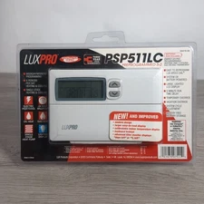 LuxPro Programmable Electric Thermostat PSP511LC Heat/Cool Brand New Sealed