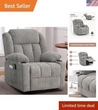 Rocker Swivel Recliner Chair for Adults, Overstuffed Large Manual Recliner Gl...