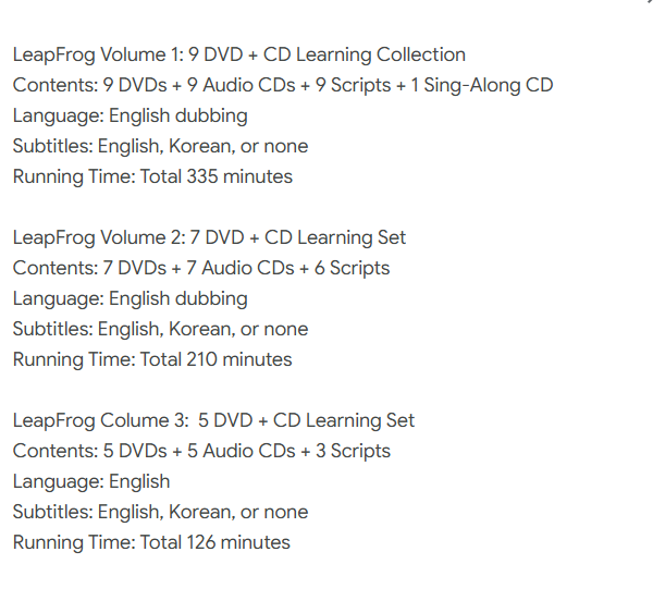 New Leap Frog Album 1, 2 & 3 DVD Set Cartoon Kid Learning