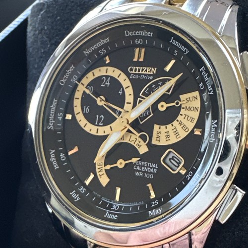 Citizen Perpetual Calendar Mens Eco-Drive Caliber 8700 Two Tone Watch BL8004-53E - Picture 2 of 24